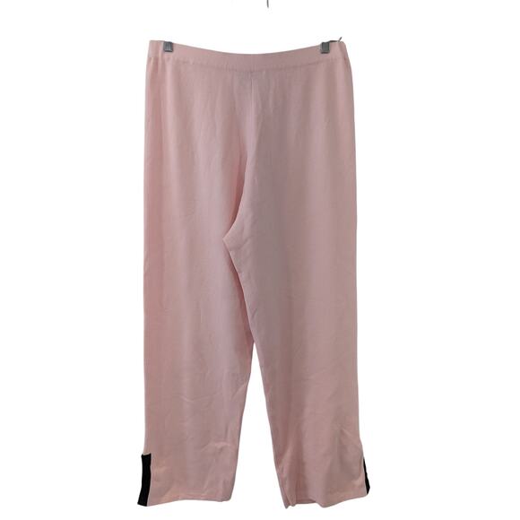 NWOT! DIANE GILMAN! BUBBLEGUM PINK & BLACK ELASTIC WAIST SWEAT PANTS! SZ L - Picture 5 of 8